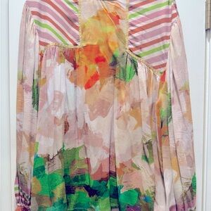 Elegant and Colorful Anthropologie peasant top.